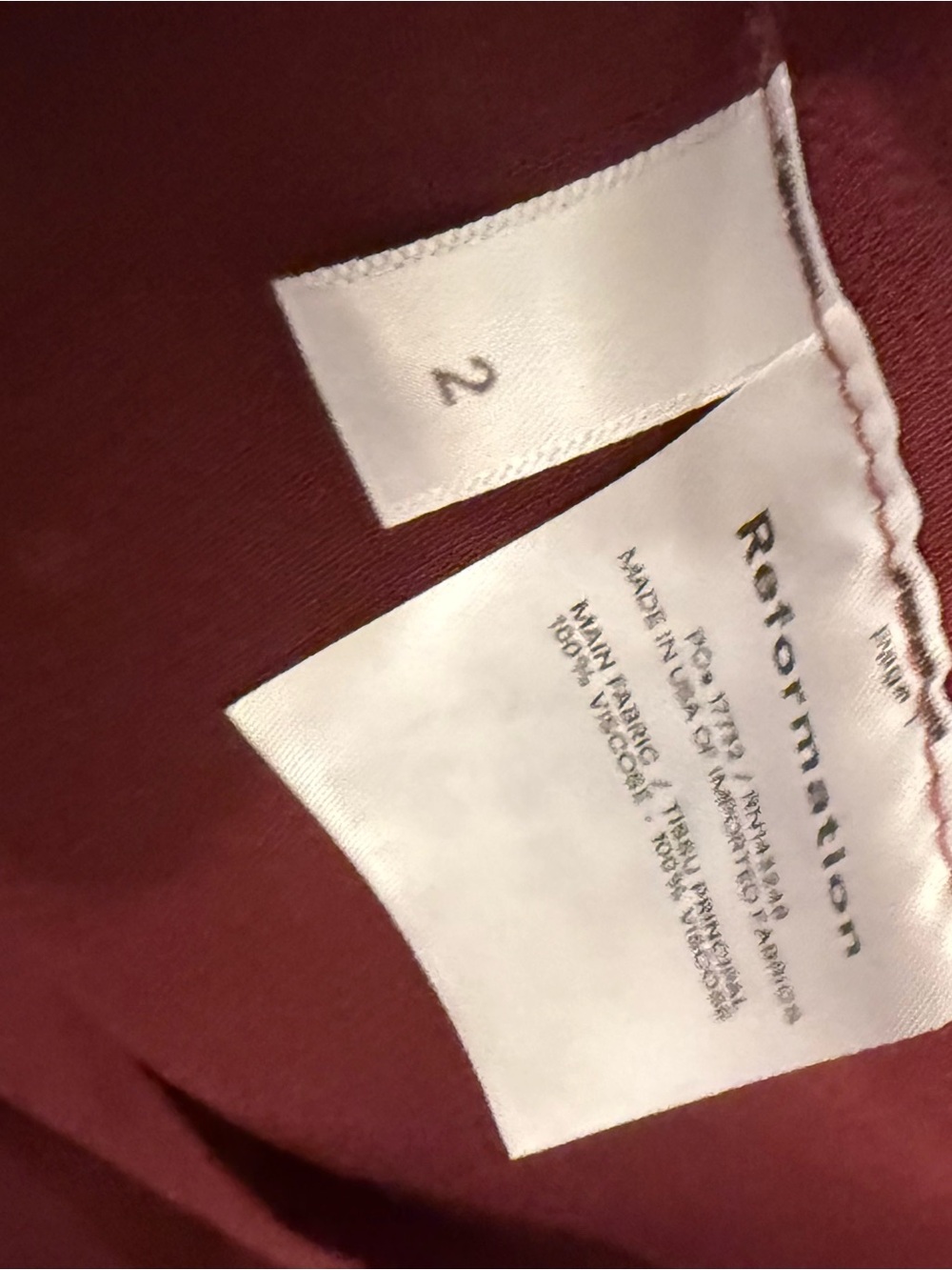 Reformation Wine-Red Wide-Leg Jumpsuit with Waist Sash - Picture 6 of 6